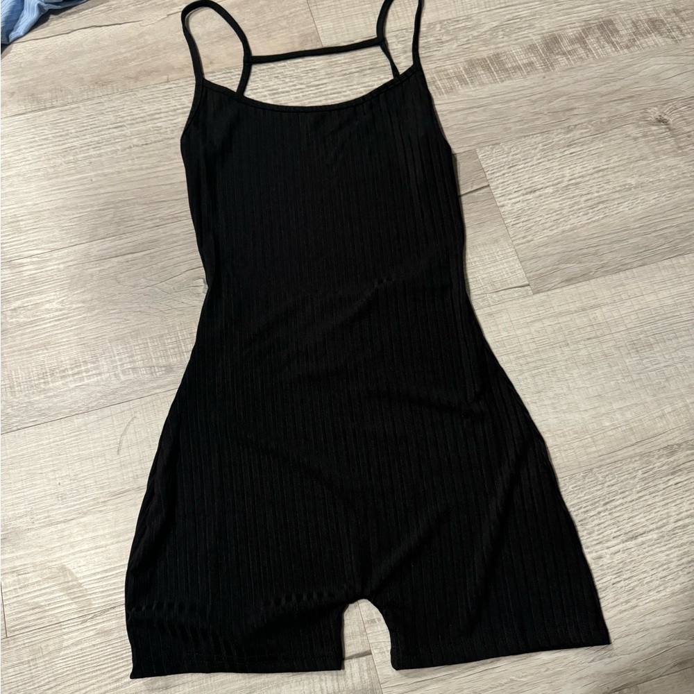 Black Backless Romper